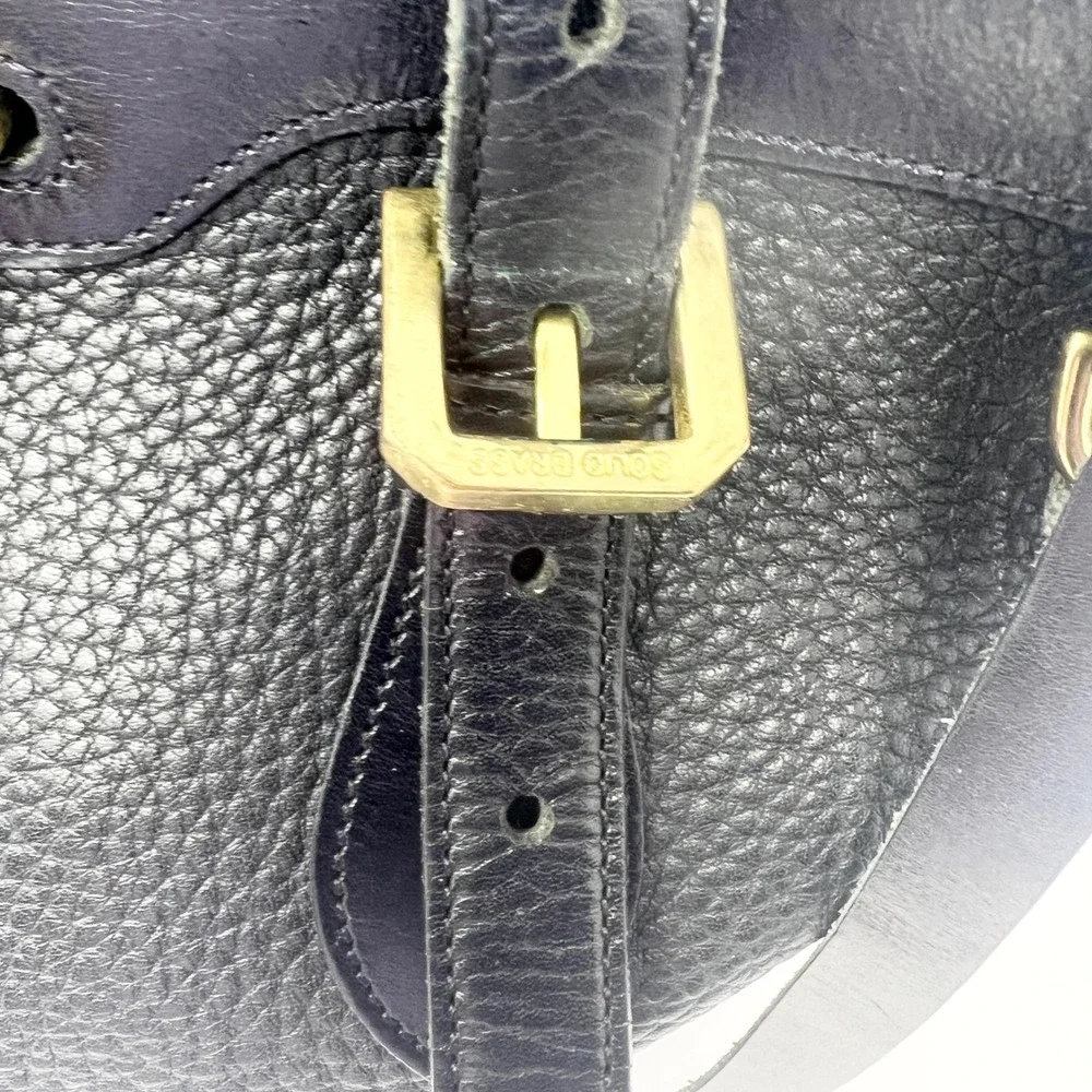 VTG Dooney & Bourke‎ East/West Bucket Tote Handbag Leather Navy MADE IN USA Bag
